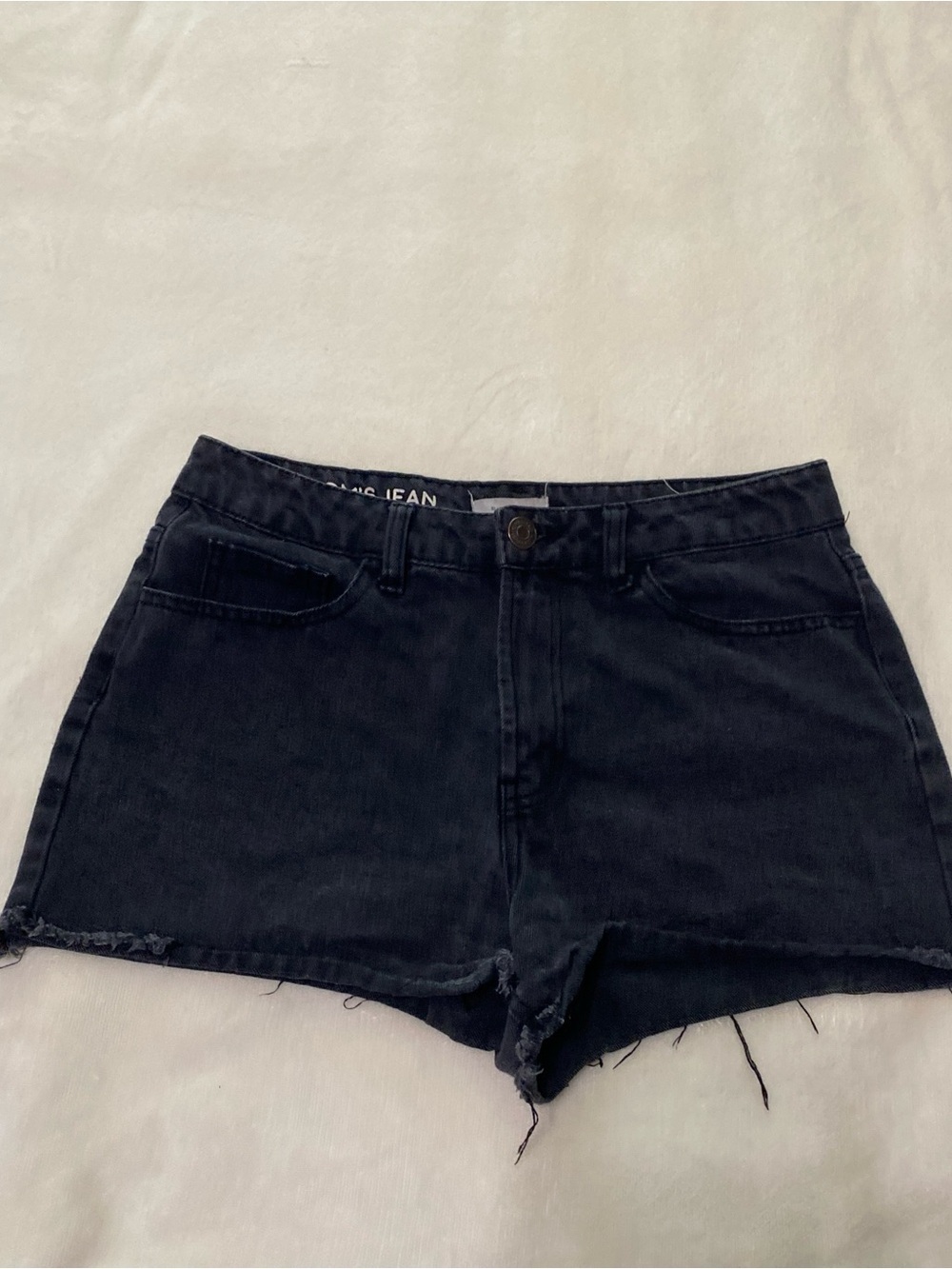 Blue Asphalt Black Denim Jean Shorts